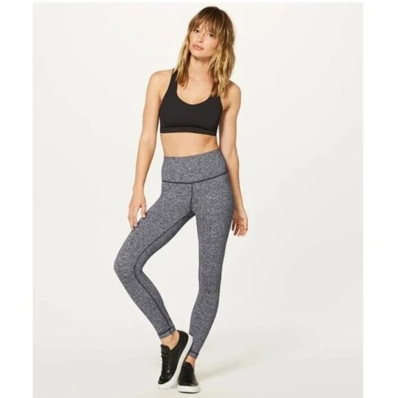 NWOT Lululemon Wunder Under Hi-Rise Tight Heathered Black Buttery Soft Leggings - Picture 1 of 16